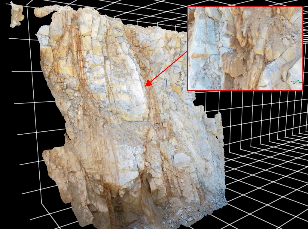 3D model of fault zone based on drone survey at Blauberg