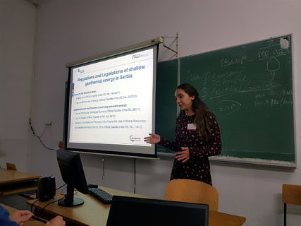 Tea Pozar (University of Bamberg), expert in Serbian geothermal legislation, during her presentation (Photo: Johannes Müller)