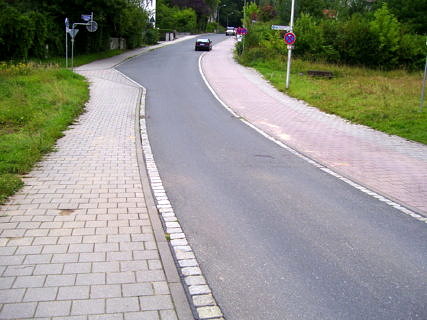The Schleifmühlenstraße at the Schwabach in Erlangen before the heavy rain event
